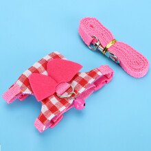 Pinkes Karomuster Kleintier-Geh Harness Set – S/M Größen