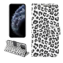 (White) For iPhone 13 mini Leopard Pattern Horizontal Flip PC + PU Leather Case with Holder & Card Slots & Wallet