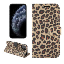 (Yellow) For iPhone 13 mini Leopard Pattern Horizontal Flip PC + PU Leather Case with Holder & Card Slots & Wallet
