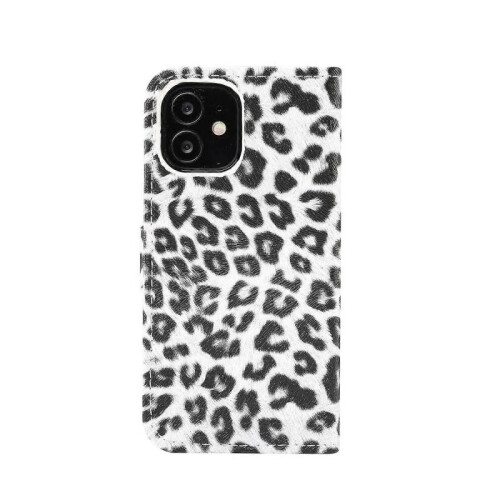 (White) For iPhone 13 mini Leopard Pattern Horizontal Flip PC + PU Leather Case with Holder & Card Slots & Wallet 2