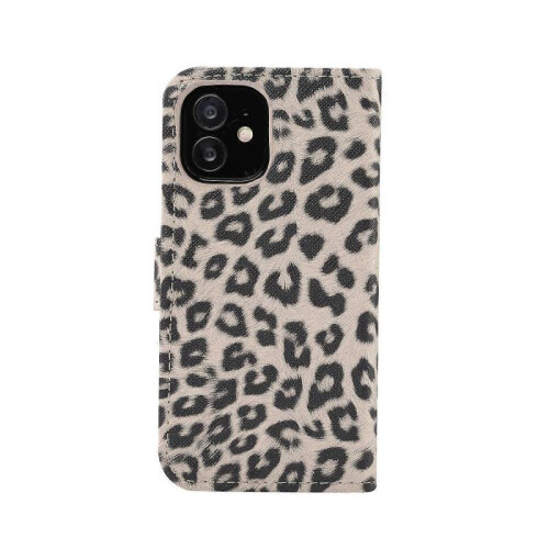 (Brown) For iPhone 13 mini Leopard Pattern Horizontal Flip PC + PU Leather Case with Holder & Card Slots & Wallet 2