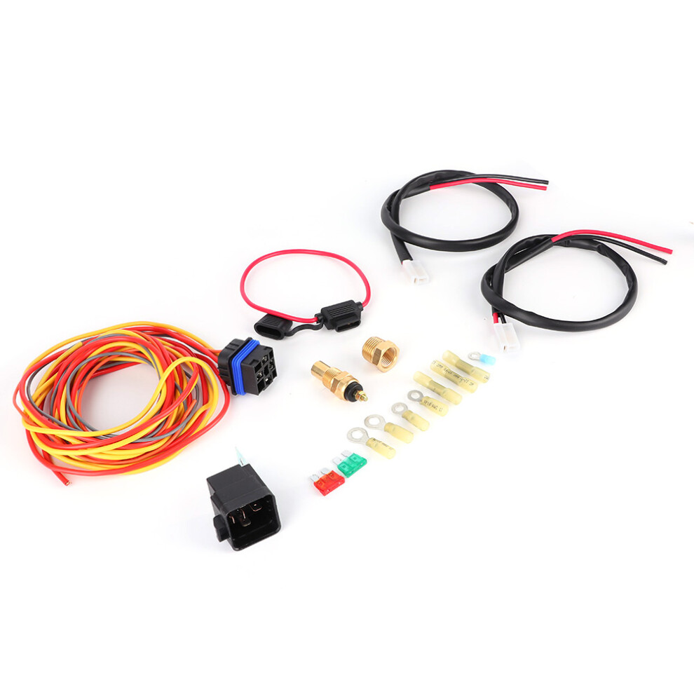 Electric Fan Wiring Harness Kit Dual 165/185W 40Amp Thermostat 7631361678794