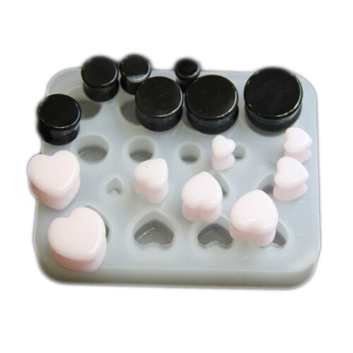 Stylish Ear Stretching Molds Round Heart Shaped Ear Expander