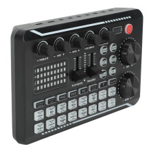 Scheda audio dal vivo con effetti mixer DJ e cambio voce, mixer audio dal vivo professionale con doppio chip DSP e regolazione precisa, controllo