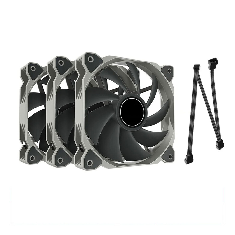 3Pcs Pc Case Fan 120Mm 1500Rpm 4Pin Pwm Low Noise Chassis Water 7627000134905