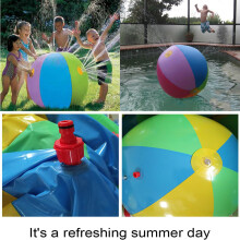 Palloni da spiaggia gonfiabili con spruzzo d'acqua, giocattoli da piscina color arcobaleno per il nuoto estivo, gioco da spiaggia in PVC durevole e