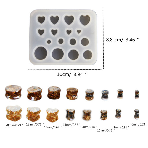 Stylish Ear Stretching Molds Round Heart Shaped Ear Expander 2