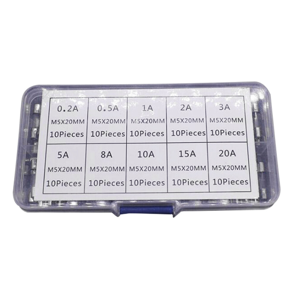 Upgraded 5X20mm Glass Fuses Included 0.2A-20A 10 Size Glass Tube 7751000258078