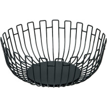 Multifunctional Black Wire Fruit Basket for Large Capacity Storage, Portable Stylish Design with Durable Metal Construction Ideal for Modern Home Deco