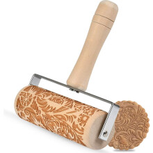 Geprägter Nudelholz für Backzubehör, perfektes Geschenk mit pflegeleichtem Design, natürliches Buchenholz, strukturierte Oberfläche für