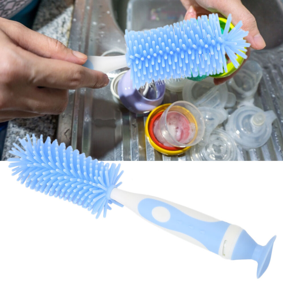 Blue Silicone 360 Baby Milk Bottle Cleaner Brush 26Cm