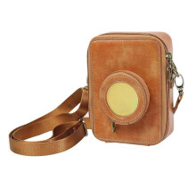 (brown) Protective for Case for Mini EVO Leather Bag Cover with Removable Adjustable Strap 3 Color Camera Bag brown