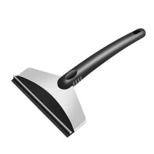 (Gray) Portable Car Ice Scraper Snow Removal Windshield Window Frost Remover Cleaning Scraping Tool Stainless Steel Snow Shovel Auto Accessory Red