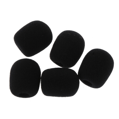 5PCS Black Microphone Headset Foam Sponge Windscreen Mic-Black