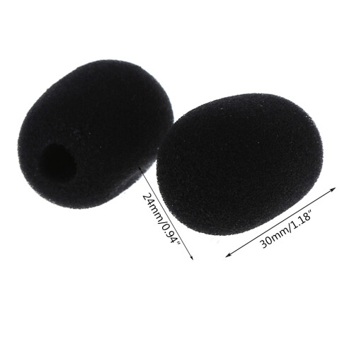 5PCS Black Microphone Headset Foam Sponge Windscreen Mic-Black 1