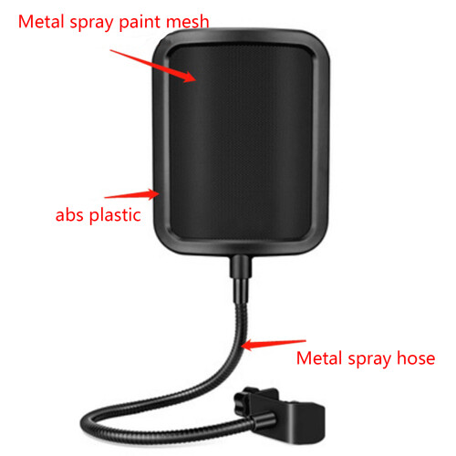 Mic Filter with Flexible 360 Gooseneck Clip Stabilizing Arm for 2