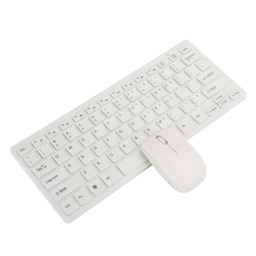 2.4G Wireless Keyboard & Mouse Set with Numeric Keypad USB Receiver White K-03