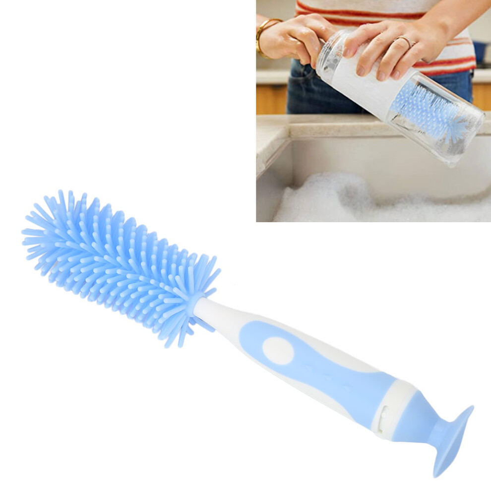Baby Silicone Milk Bottle Brush, 360 Clean, 5X11x26cm Blue