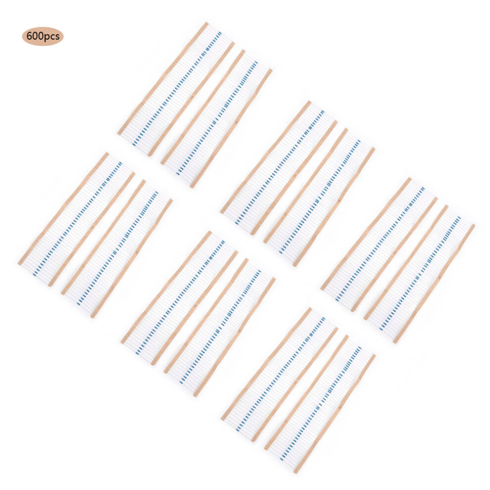 600Pcs 1/4W 1% Resistor Assortment Kit 1K/2K/3K/10K Ohm 7891361688586
