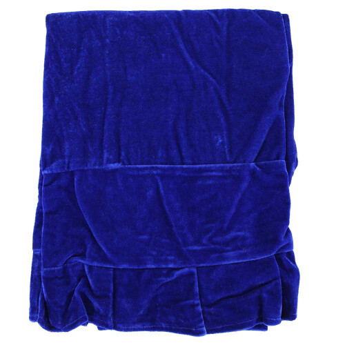 Blauce Samt-Pianohockerbezug 75x35cm mit gerafftem Rand 1
