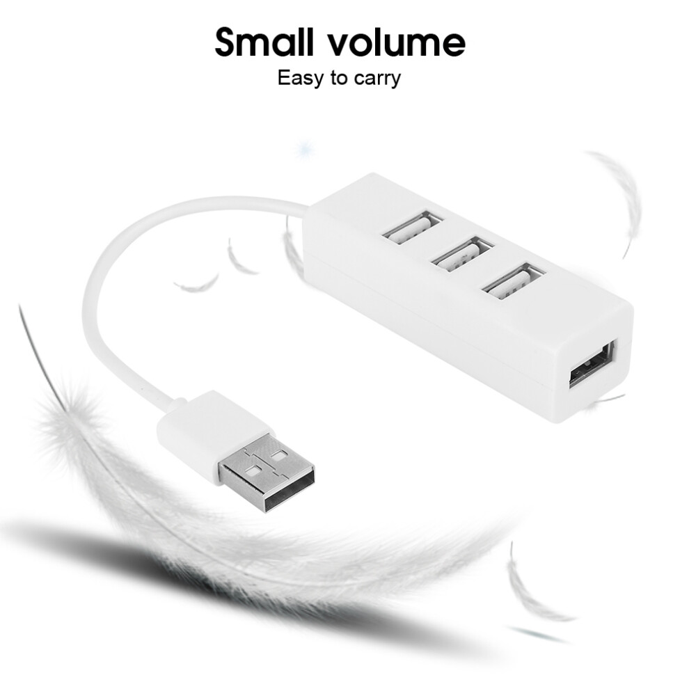 4-Port Usb Hub Docking Station Portable Abs Data Splitter White 8781361688572