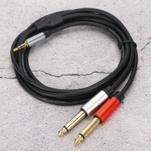 2-in-1 Audio-Kabel 1,8 m Schwarz 3,5 mm auf 6,35 mm Dual-Splitter