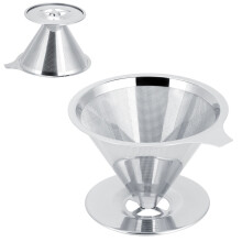 304 Stainless Steel Coffee Dripper Reusable Filter Cup, 12.5cm