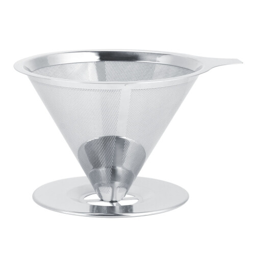304 Stainless Steel Coffee Dripper Reusable Filter Cup, 12.5cm 1