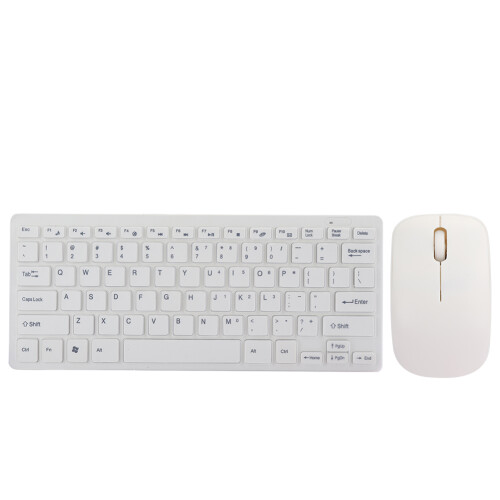 Slim White K-03 USB Wireless Keyboard Mouse Combo with Keypad Protector 1