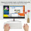 Slim White K-03 USB Wireless Keyboard Mouse Combo with Keypad Protector 9