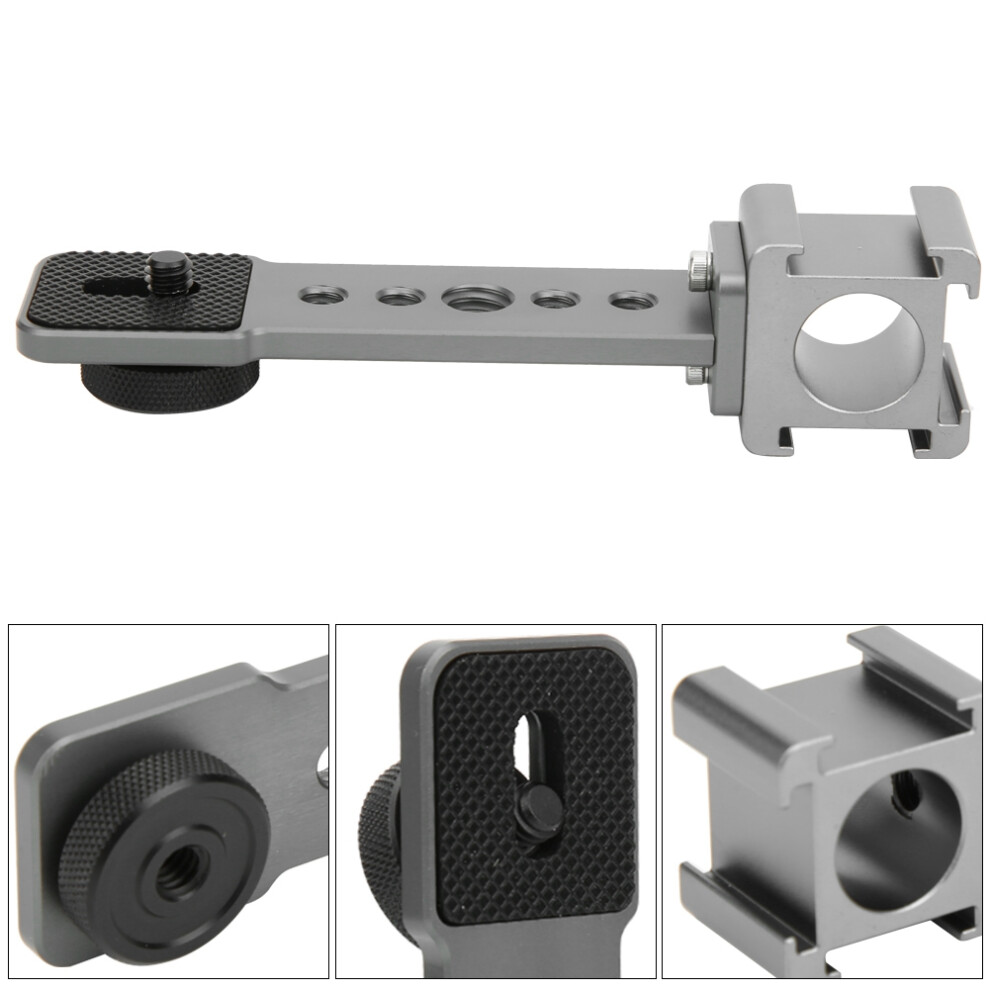 Three End Cold Shoe Extension Bracket For Camera Stabilizer Microphone, Aluminium Alloy 4901361691066