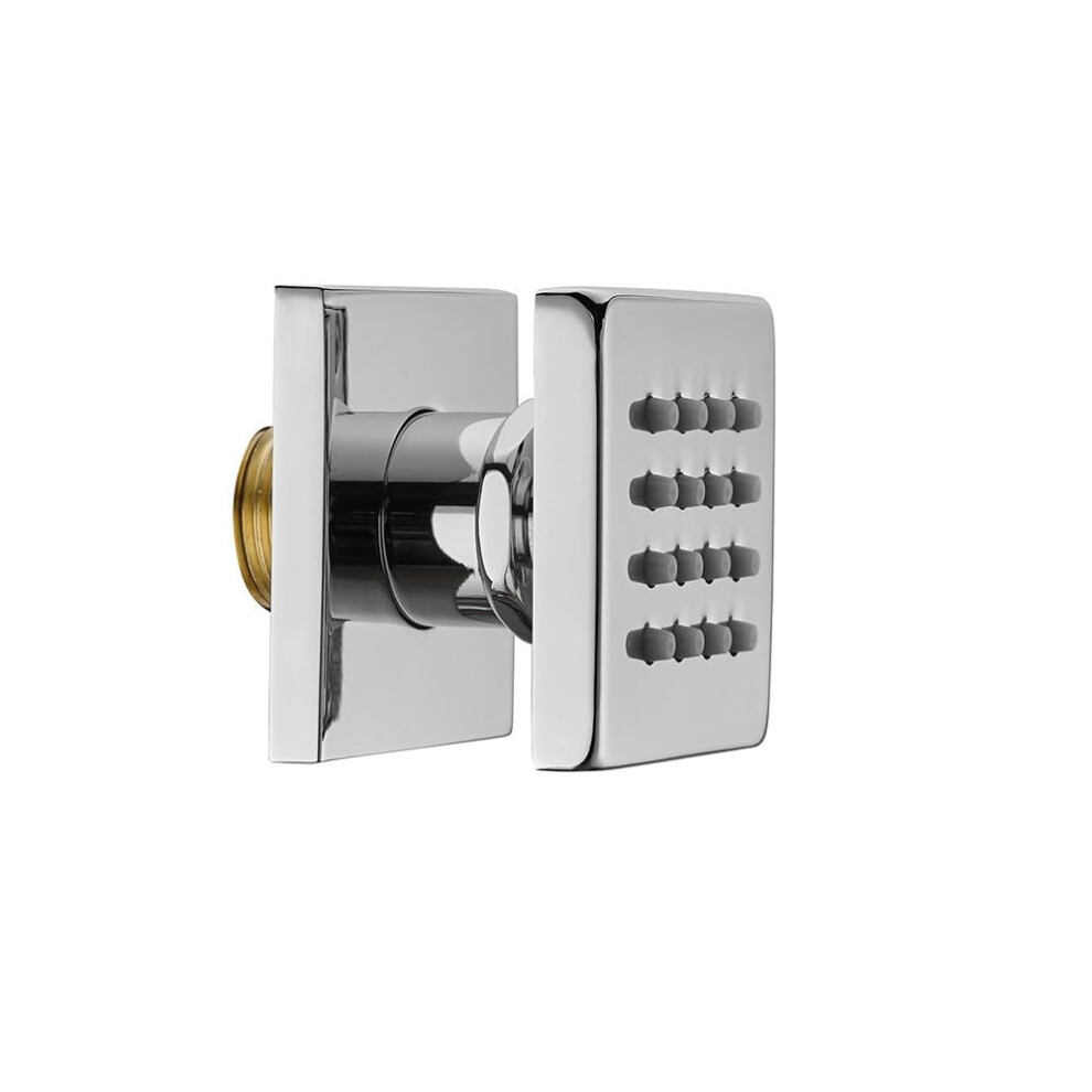 Shower Body Spray Jets Square Solid Brass Chrome Finish 4 Nozzle High Pressure Hydromassage With G1/2 Npt1/2 Connector Anti-Limescale(G1/2) 9067246741358
