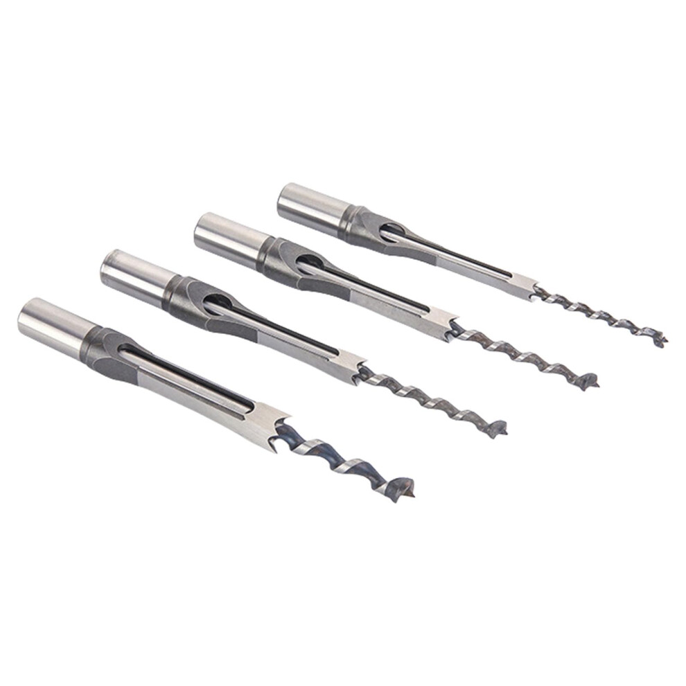 4Pcs Square Hole Mortise Chisels Drill Bit Set For Diyer Enthusiasts Woodworking In Multiple Sizes 9323874982649