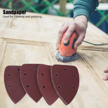40 Stück Dreiecks-Schleifpads Samt Set mit 5 Bohrungen zum Polieren 140x90mm