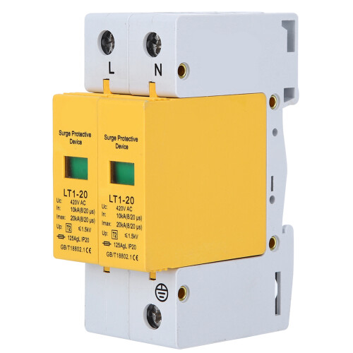 Yellow 2P LT120 Surge Protector 20kA AntiThunder Modular Device for Homes 1
