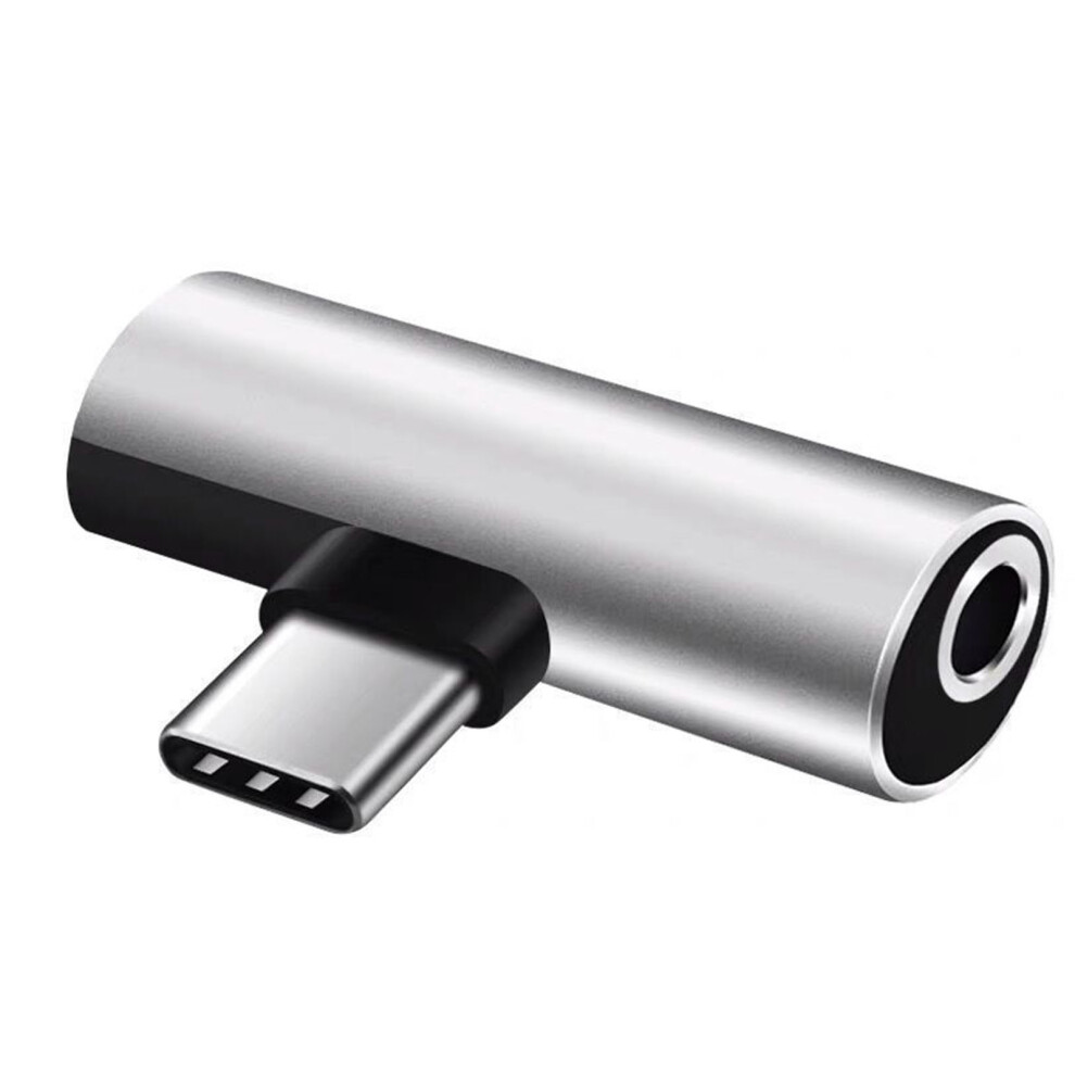 Usb C To 3.5Mm Female Headphone Jack & Charger Adapter- Silver 7704000148894