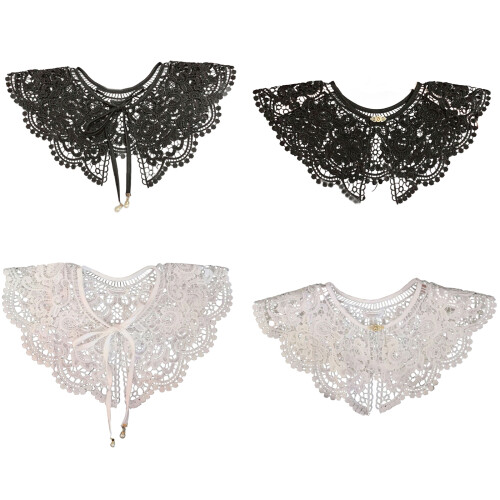 False Collar Lace Collar Wrap Dickey Collar-black buckle 2