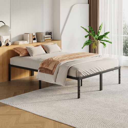 Living And Home Black Iron Bed Frame without Mattress, Double Size