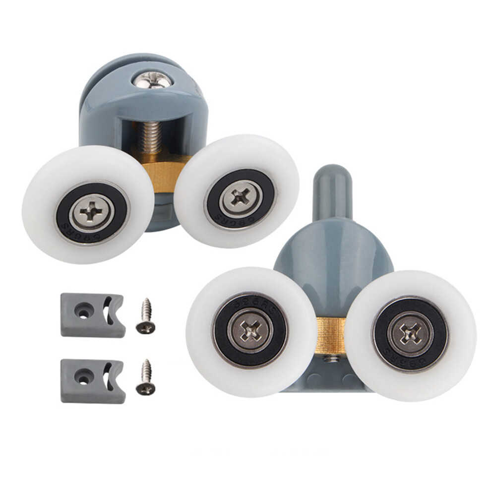 Glass Sliding Door Pulley Wheels Adjustable-Gray Wheel Set 23Mm 7704000151436