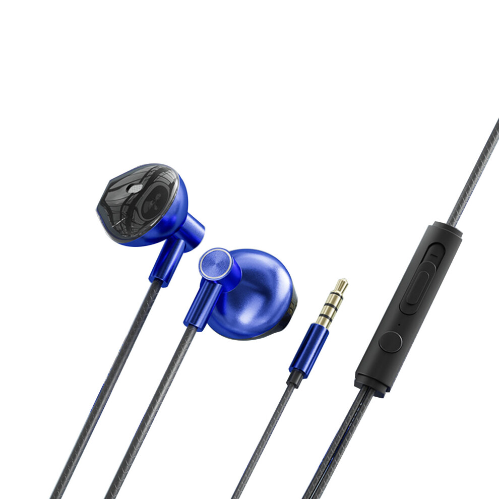 Wired Headphones Heavy Bass In Ear- 3.5Mm Round Hole Blue 7704000151399