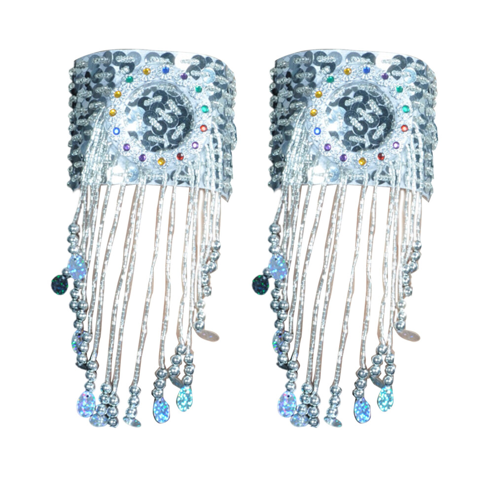 Silver Armlet For Belly Dancing Armband Colorful Blingbling