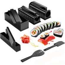 Sushi Baile Déan-Eo, Cruthuithe Saibhir Cothaithe le Tacar Sushi Iomlán lena n-áirítear 9 gCruth Múnla Rolla Ríse Sushi, Spatula Forc, Tacar