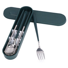 Talheres portáteis para viagem, utensílios de aço inoxidável com cabos de silicone antiderrapantes, estojo compacto para fácil armazenamento e