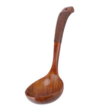 Polonic de supă din lemn ecologic, cu design ergonomic, non-stick, confortabil, senzație de mână, portabil, ustensilă de gătit, versatilă,