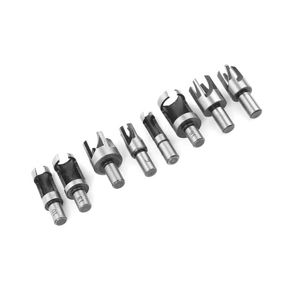 8Pcs Wood Plug Cutter Set With Tapered Drill Bits 6Mm-16Mm For Carpentry 3031361704037