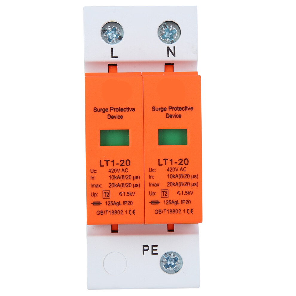 Arc 2P Lt120 Surge Protector 20Ka, 10Ka Rated, Rail Mount Orange 9321361706099