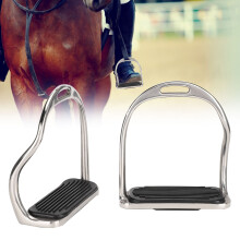 Stainless Steel Horse Stirrup with Rubber Pad, AntiSlip, 12cm Inner Width