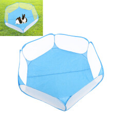 Portable Transparent Playpen Tent for Small Pets Outdoor Blue