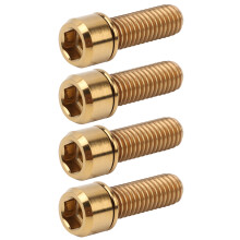 4 Stück Titaniumlegierung M6x18 Rennrad-Vorbau Schrauben, Hochfest, Gold