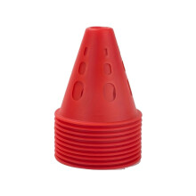 10piece Roller Skating Pile Hollow Windproof For Quick Set Up And Easy Storage Soccer Training Cone For Skate, Soccer, Football Red